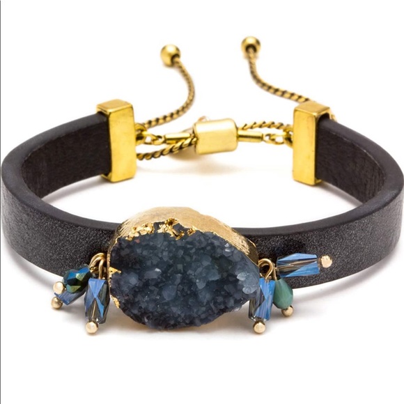 Jewelry - Adjustable Druzy Bracelet 🔮 Charcoal Gray